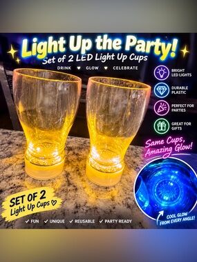 2 light up plastic cups INC International Concepts Yellow Glass Tumbler Pair